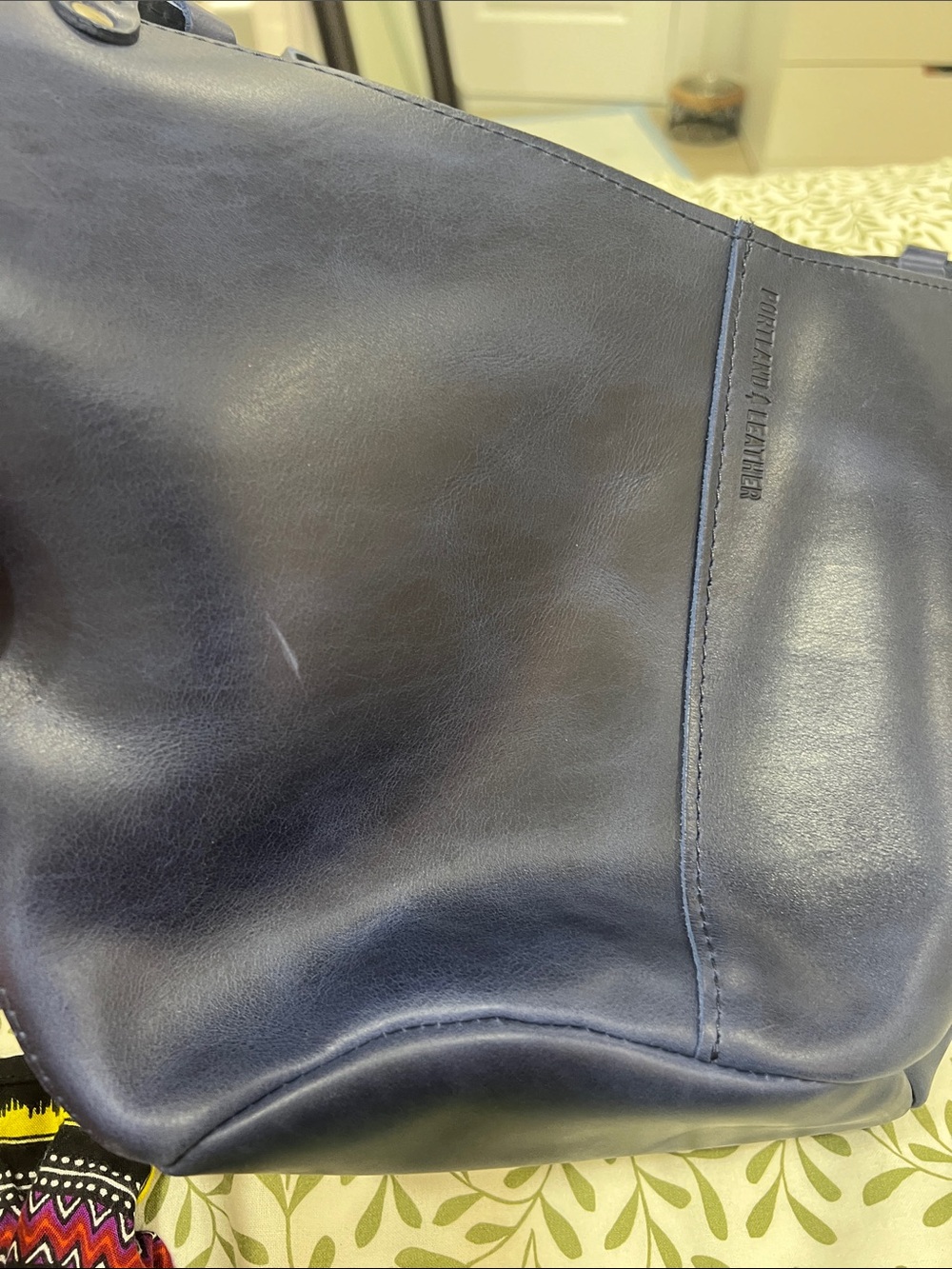 Portland Leather Goods Kangaroo Hobo Shoulder Bag in Deep Navy - Picture 6 of 6